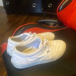 Checkered White Vans Size 10.5